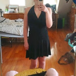 Black halter dress